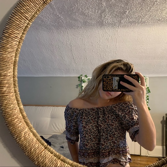 FLORAL OFF THE SHOULDER TOP - Picture 1 of 3